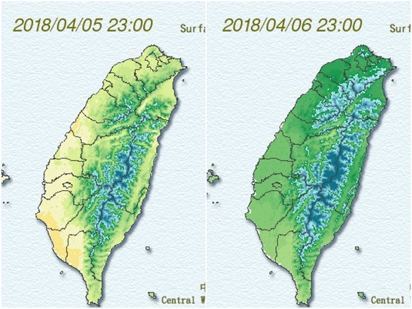 ▲▼最強冷空氣今晚報到！下半天起「濕轉乾」　一張圖看懂有多冷。（圖／翻攝自中央氣象局）