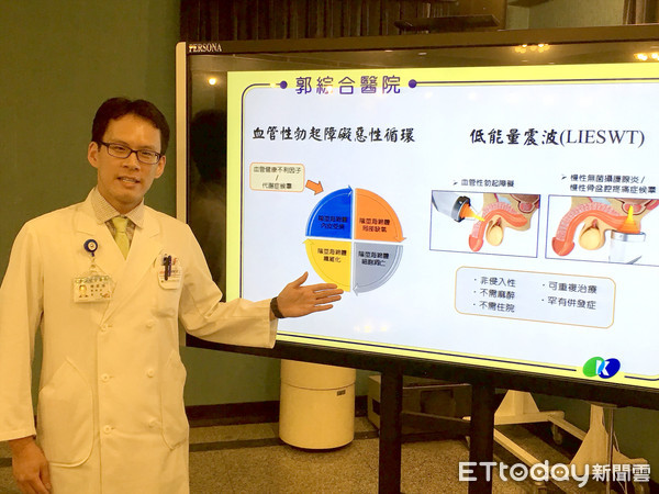 ▲郭綜合醫院泌尿科陳秉鴻醫師指出，除服藥外，「低能量震波」是男性勃起障礙新療法。（圖／記者林悅攝）