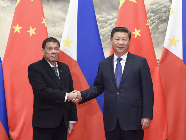 ▲菲律賓總統杜特蒂與中國國家主席習近平進行雙邊會談，並與中國簽署6項合作文件。（圖／達志影像）
