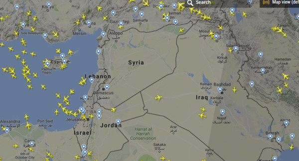 ▲▼敘利亞領空已經全部清空。（圖／翻攝自Flightradar24）