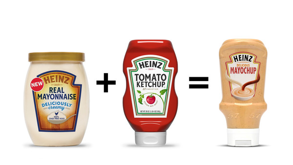 全球食品知名品牌亨氏（Heinz）近日在推特上發起一項投票，稱若是獲得50萬支持，就會發推出新產品「美乃茄醬（Mayochup）」。這是由美乃滋混合番茄醬所調製而成。（圖／翻攝自Heinz Ketchup推特）