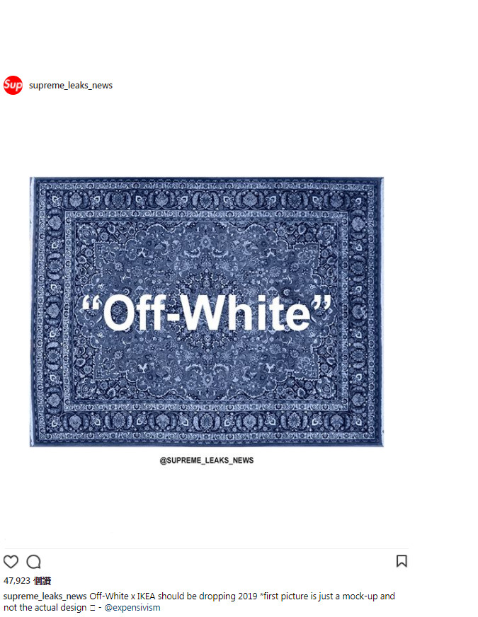 ▲offwhite x ikea。（圖／翻攝自IG）