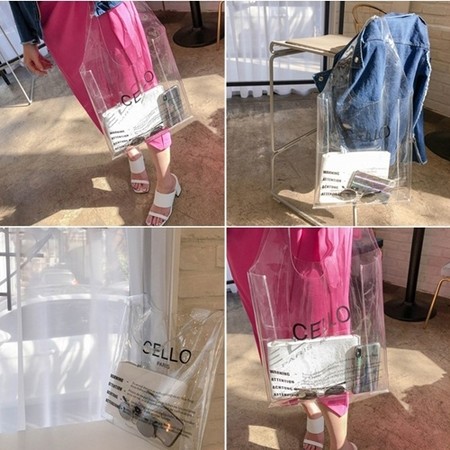 ▲時尚關鍵字“PVC”延燒到韓國女生身上啦！透明袋袋登上購物清單No.1★。（圖／BLAH提供）