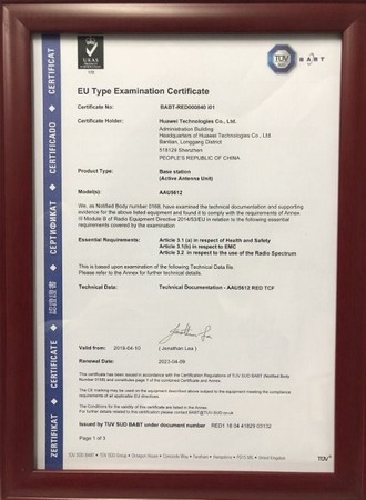 ▲▼華為獲歐盟5G産品CE-TEC證書。（圖／翻攝自華為官網）