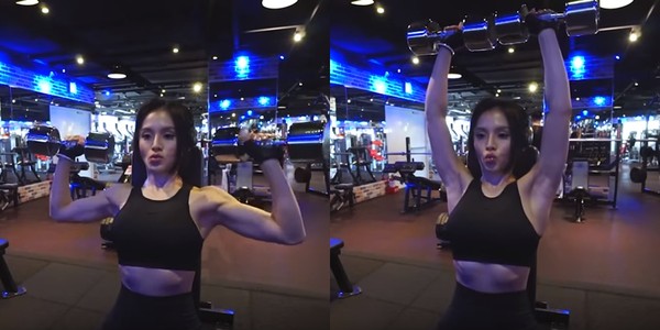 ▲訓練手臂&背。（圖／IG帳號「@ashlee_xiu」授權提供，請勿隨意翻拍，以免侵權）