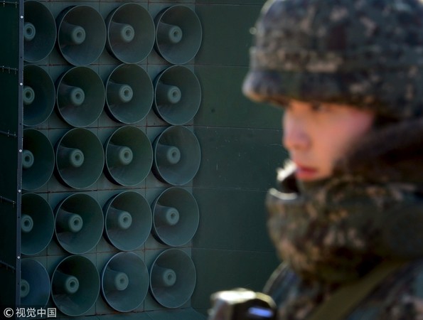 ▲▼北韓於2016年1月進行第4次核試，南韓方開啟擴音喊話設備。（圖／CFP）