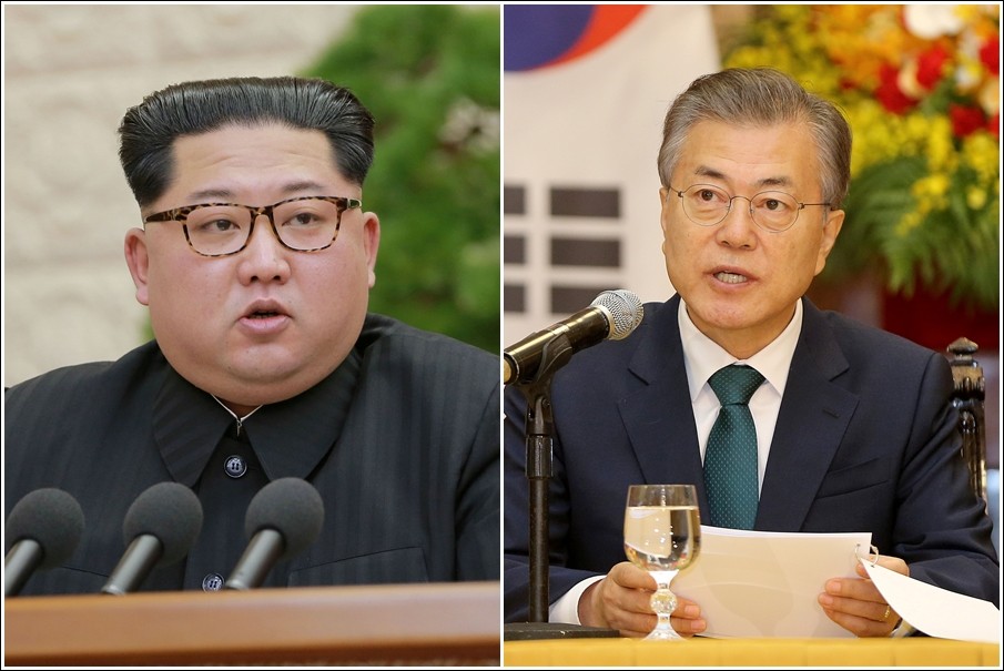 ▲北韓領導人金正恩、南韓總統文在寅。（圖／路透社）