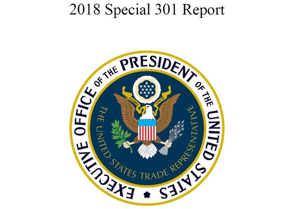 ▲▼美國貿易代表署（USTR）27日公布2018年特別301調查報告。（圖／翻攝自2018 Special 301 Report）