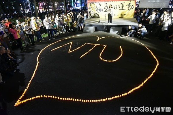 ▲▼台大「新五四運動」燭光晚會靜坐。挺管,拔管,管中閔。（圖／記者李毓康攝）