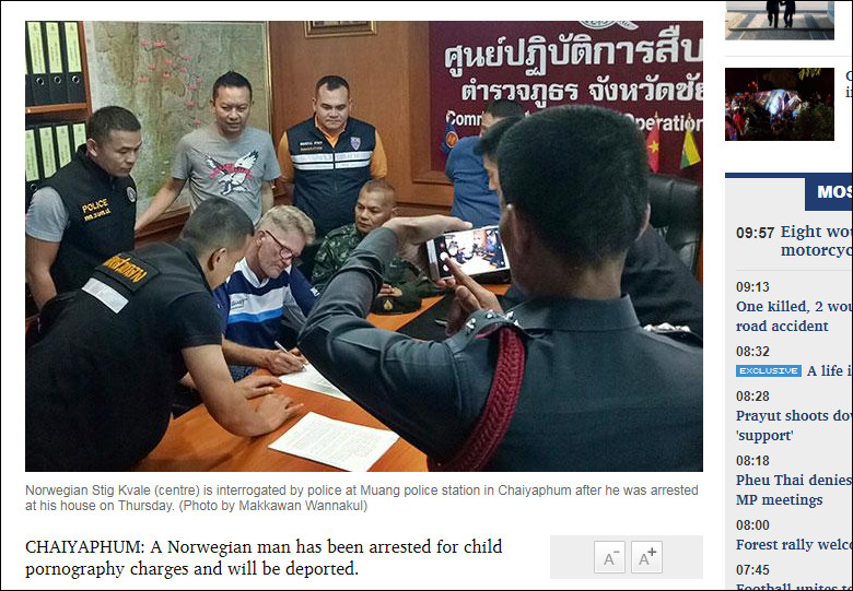 ▲一名挪威愛滋男在泰國四處性侵女童。（圖／翻攝自Bangkok Post）