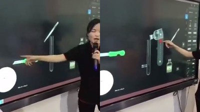 化學老師「滑黑板」示範空氣實驗　日本網民：這教育經費輸慘了
