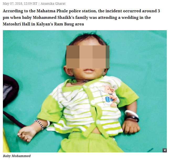印度一名23歲年輕媽媽帶6歲嬰兒參加婚禮，結果她穿高跟鞋重心不穩，導致小孩從手中滑落。嬰兒從2樓墜落1樓，脊椎嚴重受創不治。（圖／翻攝《Mid-Day》）