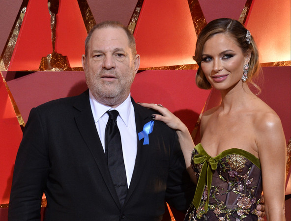 哈維韋斯坦（Harvey Weinstein）和妻子Georgina Chapman。（圖／達志影像）