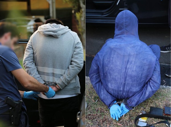 ▲▼2台男和1陸男涉嫌運毒至澳洲，遭到當地警察逮捕。（組合圖／翻攝自NSW Police Force新南威爾斯州警察臉書粉絲專頁）