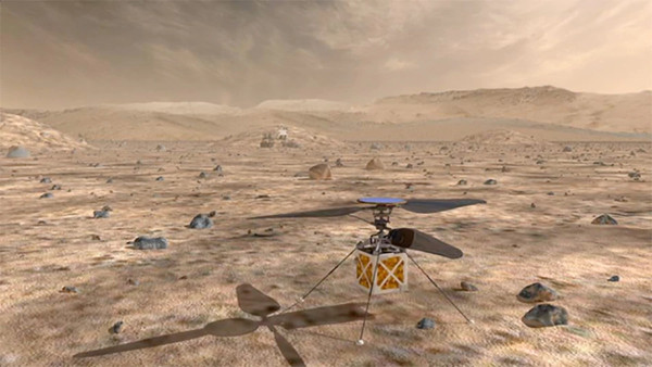 美國國家航空暨太空總署（NASA）將直升機送到火星，這是首次「讓比大氣重的飛行器」在另個星球飛行。而該直升機是經過特殊設計，很適合在大氣比地球薄100倍的火星飛行。（圖／翻攝自NASA Jet Propulsion Laboratory）
