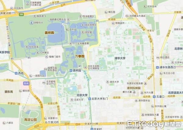 ▲位於海澱區的圓明園、北京大學、清華大學。（圖／記者蔡浩祥翻攝）