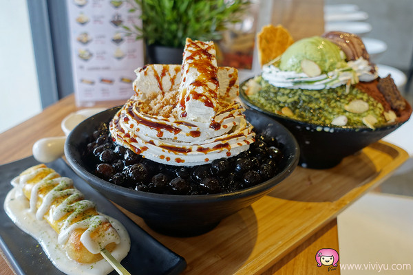 ▲桃園三水洞 삼수동-韓國雪冰、烤起司年糕。（圖／Viviyu提供）