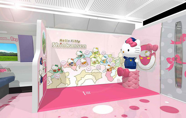 ▲▼ 西日本Hello Kitty子彈列車6/30正式運行，第二節內裝搶先看（圖／翻攝自jr-hellokittyshinkansen官網）
