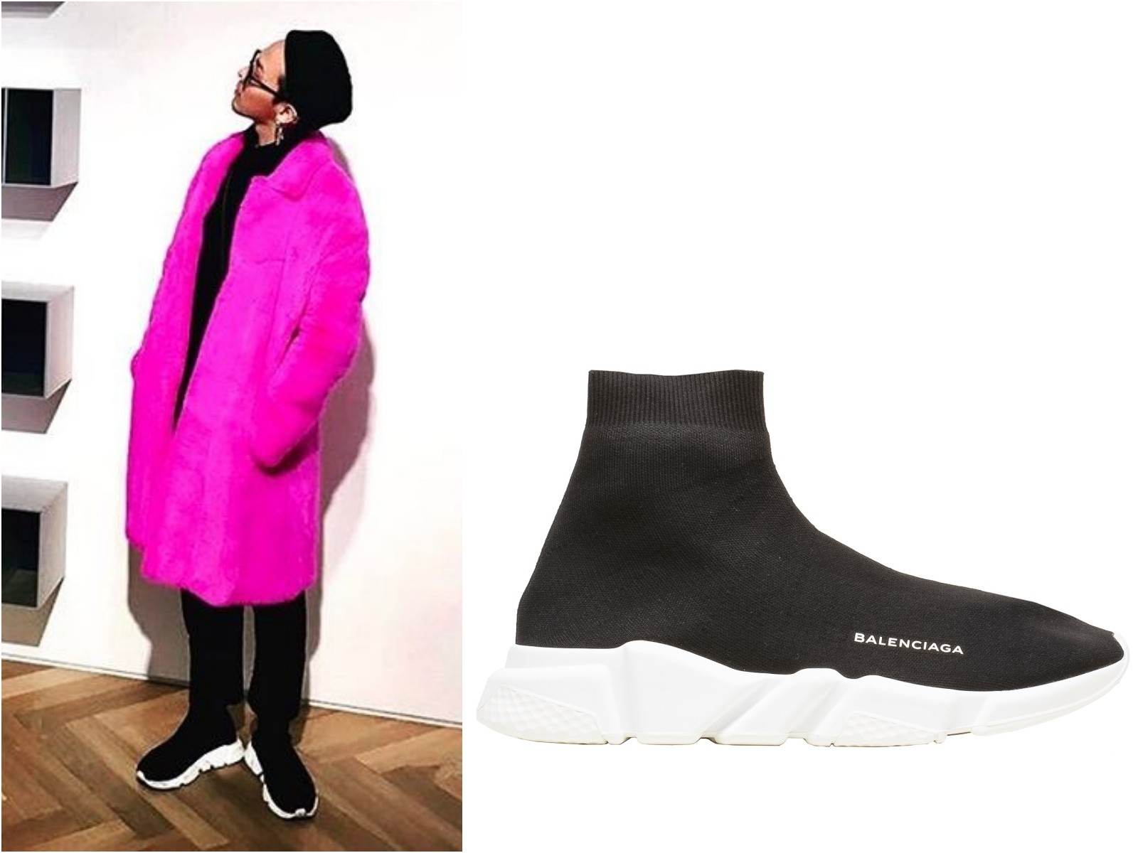 ▲GD穿BALENCIAGA襪套鞋。（圖／翻攝GD IG、BALENCIAGA提供）