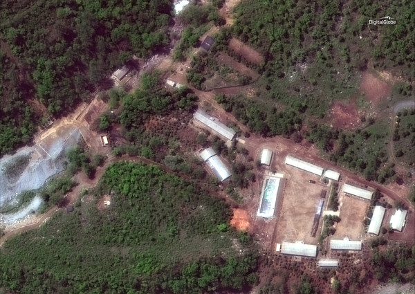 ▲▼北韓豐溪里核試驗場2018年5月23日衛星畫面。（圖／達志影像／美聯社）