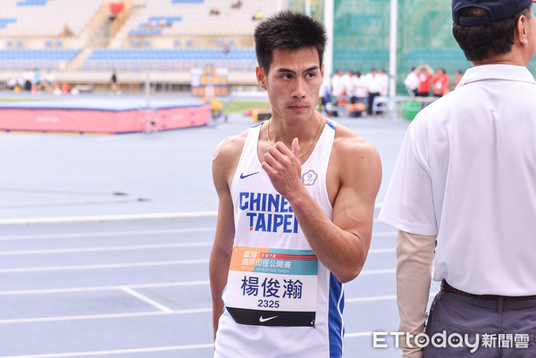 ▲▼2018台灣國際田徑公開賽,男子100公尺預賽,楊俊瀚。（圖／記者李毓康攝）