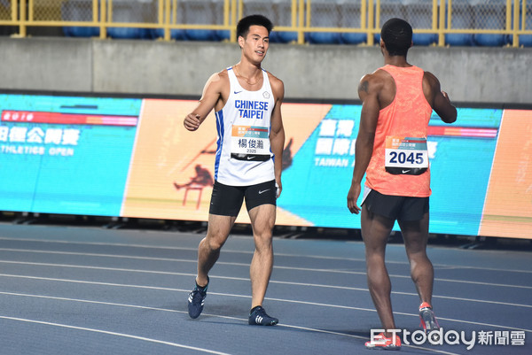 ▲▼2018台灣國際田徑公開賽,男子100公尺決賽,楊俊瀚。（圖／記者李毓康攝）
