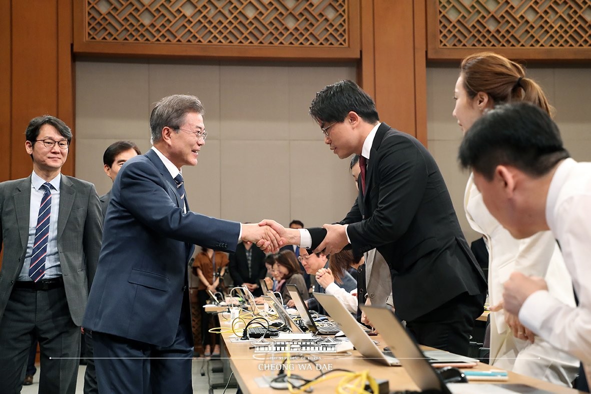 ▲▼ 文在寅於青瓦台發表第二次南北韓峰會結果。（圖／青瓦台）