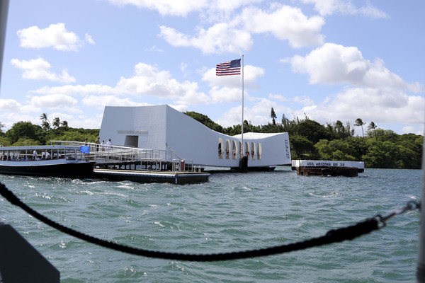 ▲▼位於夏威夷的美國海軍亞利桑那號戰艦紀念館（The USS Arizona Memorial）。（圖／達志影像／美聯社）