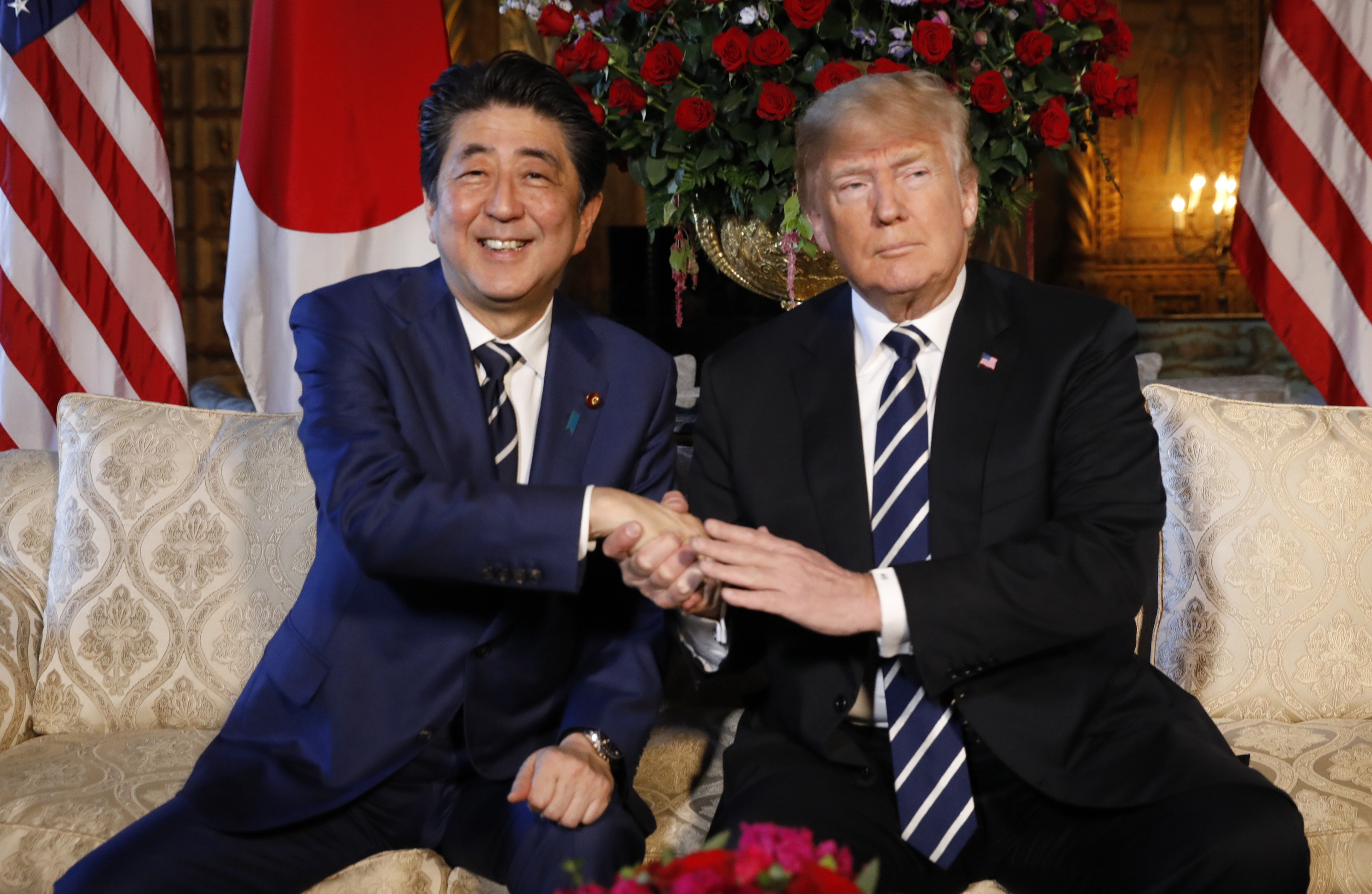▲日本首相安倍晉三與美國總統川普（Donald Trump）會談。（圖／路透社）