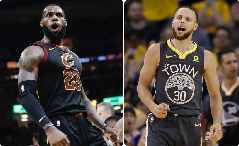 ▲▼2018 NBA 總冠軍組合，勇士，柯瑞（Stephen Curry）；騎士，詹姆斯（LeBron James）。（圖／達志影像／美聯社）