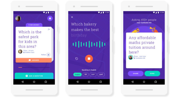 ▲鄰居幫你解答問題　Google於印度發表Q＆A社群App（圖／翻攝 Google）