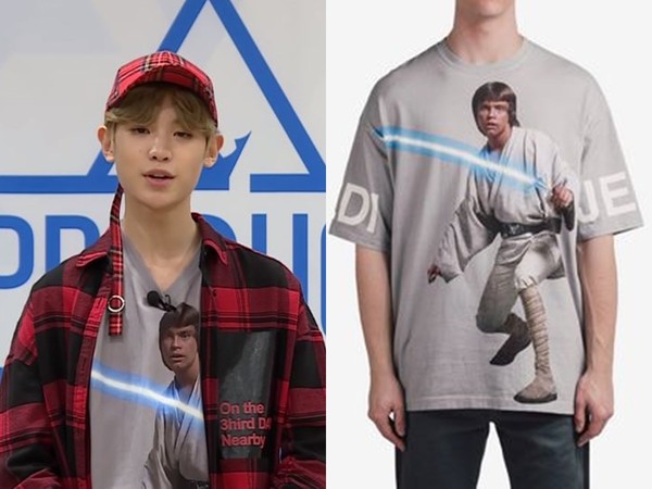 ▲Justin黃明昊曾穿著要價近2萬台幣的T-Shirt參加《Produce 101》第二季。（圖／翻攝自YouTube Mnet Official、whatdropsnow）