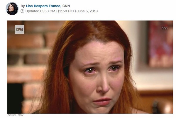 ▲伍迪艾倫養女Dylan Farrow（戴蘭法羅）早前接受哥倫比亞電視台（CBS）晨間節目《This Morning》聲淚俱下控訴性侵事件經過。（圖／C翻攝自CNN娛樂）