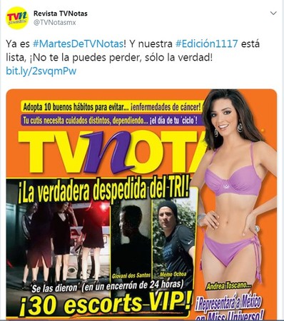墨西哥國家足球隊成員，2日被媒體拍到和30女開淫亂趴。（圖／翻攝自墨西哥TVNotas雜誌的推特）