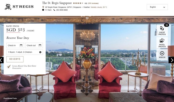 ▲▼六星級瑞吉酒店（The St Regis）。（圖／翻攝自瑞吉酒店官網）