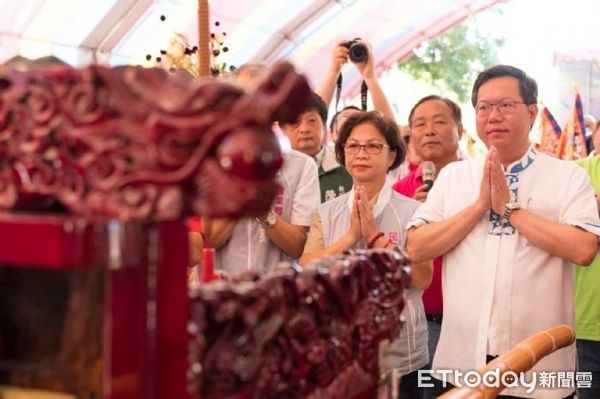 ▲桃園市大溪區永昌宮慶祝該宮供奉「五榖王爺神農大帝」聖誕，同時舉行宣揚無毒產業教化遶境活動。（圖／桃園市政府提供）