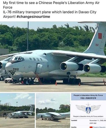 ▲菲媒：中國一架軍機降落菲律賓　杜特蒂特助：政府批准的！（圖／翻攝菲律賓星報）