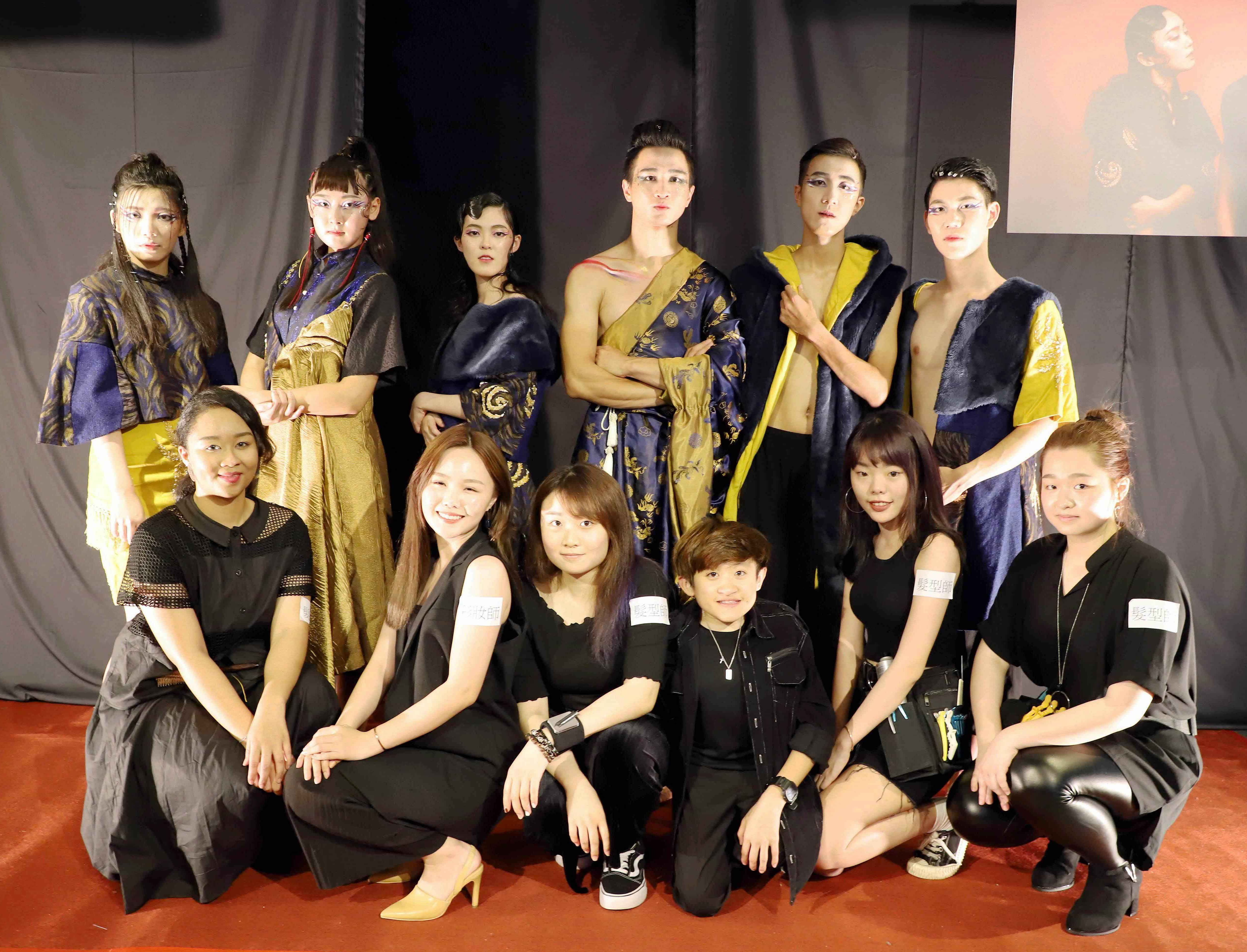 ▲台灣科技大學有六名美容、美髮技能競賽的選手，合辦造型美學展，特別把媽祖和地藏王等角色變成主角。（圖／台科大提供）