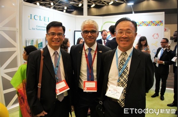 ▲邱俊銘率團出席ICLEI世界大會，發表桃園推動低碳綠色城市經驗。（圖／環保局提供）