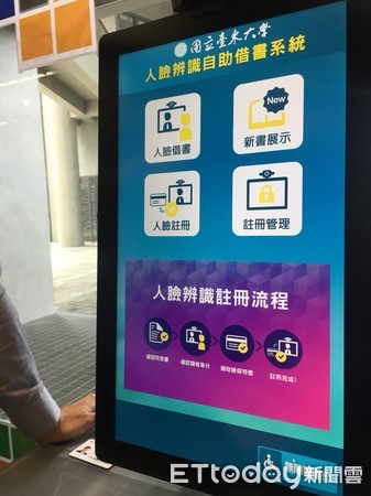 國立台東大學圖書資訊館獨步全台首創的「人臉辨識借書服務」正式啟用，讀者只要3秒鐘，即可完成人臉辨識自助借書。（圖／台東大學提供）