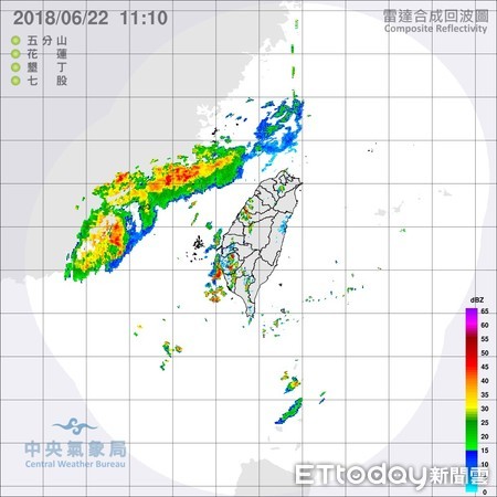 ▲南區氣象中心指出，隨著西南風減弱，22日台南雲量變少，太陽露臉，不過還是會有短暫雨發生的機會。（圖／記者林悅翻攝）