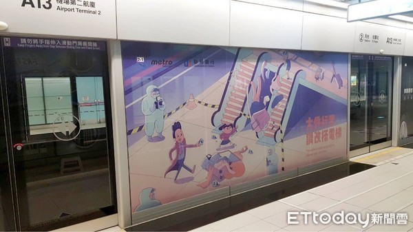 ▲桃捷推出「特急偵探社」動畫短片，宣導持大型行李的旅客進出站請坐電梯。（圖／桃捷提供）