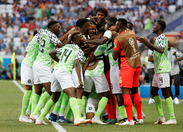 ▲奈及利亞慶祝進球vs冰島。（圖／路透社）