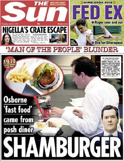英國,財政大臣,太陽報,騙子漢堡,SHAMBURGER,喬治奧斯本,George Osborne,哈哈哈你看看你