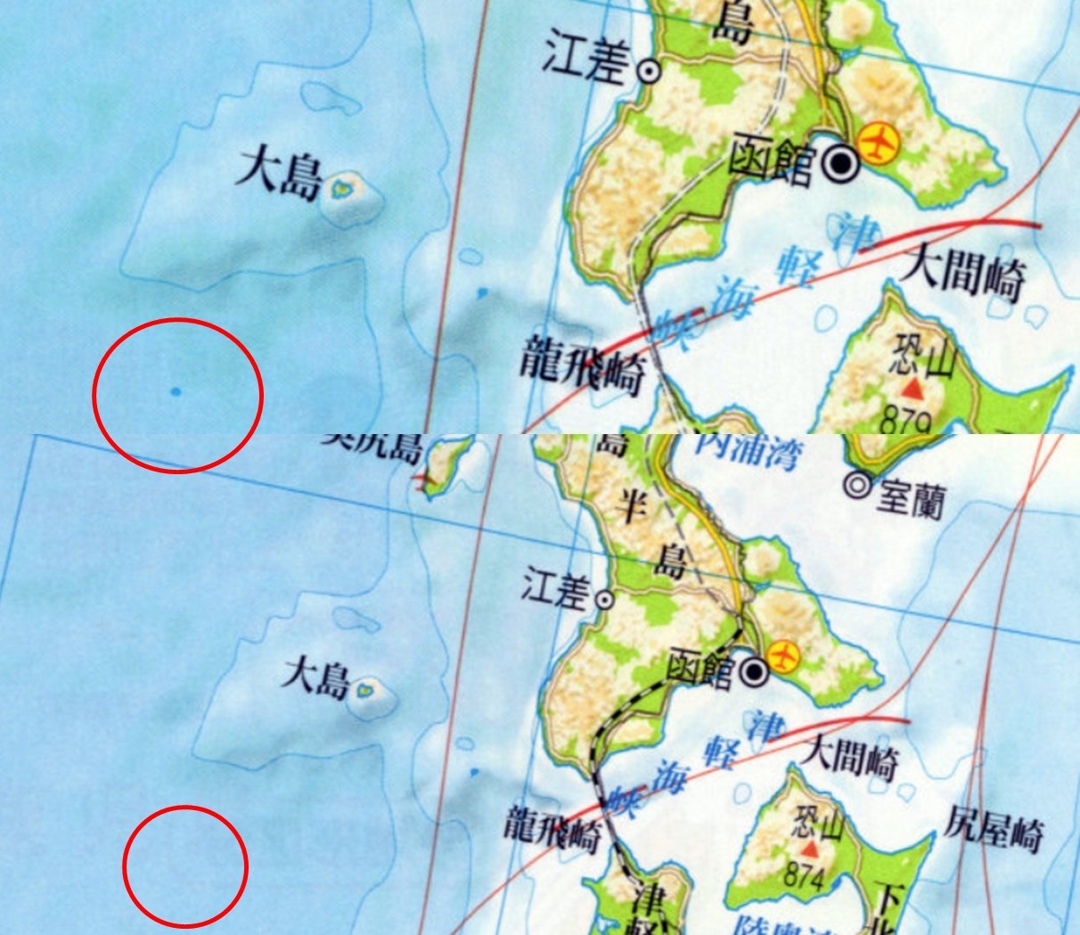 ▲▼ 消失的秘境 日本書店印錯地圖 不存在的小島連印8年。（圖／翻攝自二宮書店）