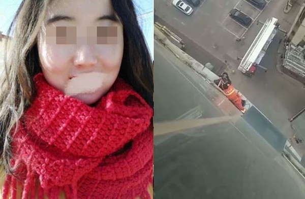 ▲17歲妹直播中跳樓！消防員手抓不住「吊掛空中自責痛哭」。（圖／翻攝微博）