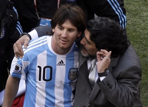 ▲馬拉度納Diego Maradona、梅西2010年曾經攜手。（圖／達志影像／美聯社）