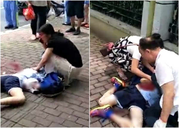 ▲快訊／上海小學生放學被追砍　校門口倒臥血中2死1傷。（圖／翻攝微博）