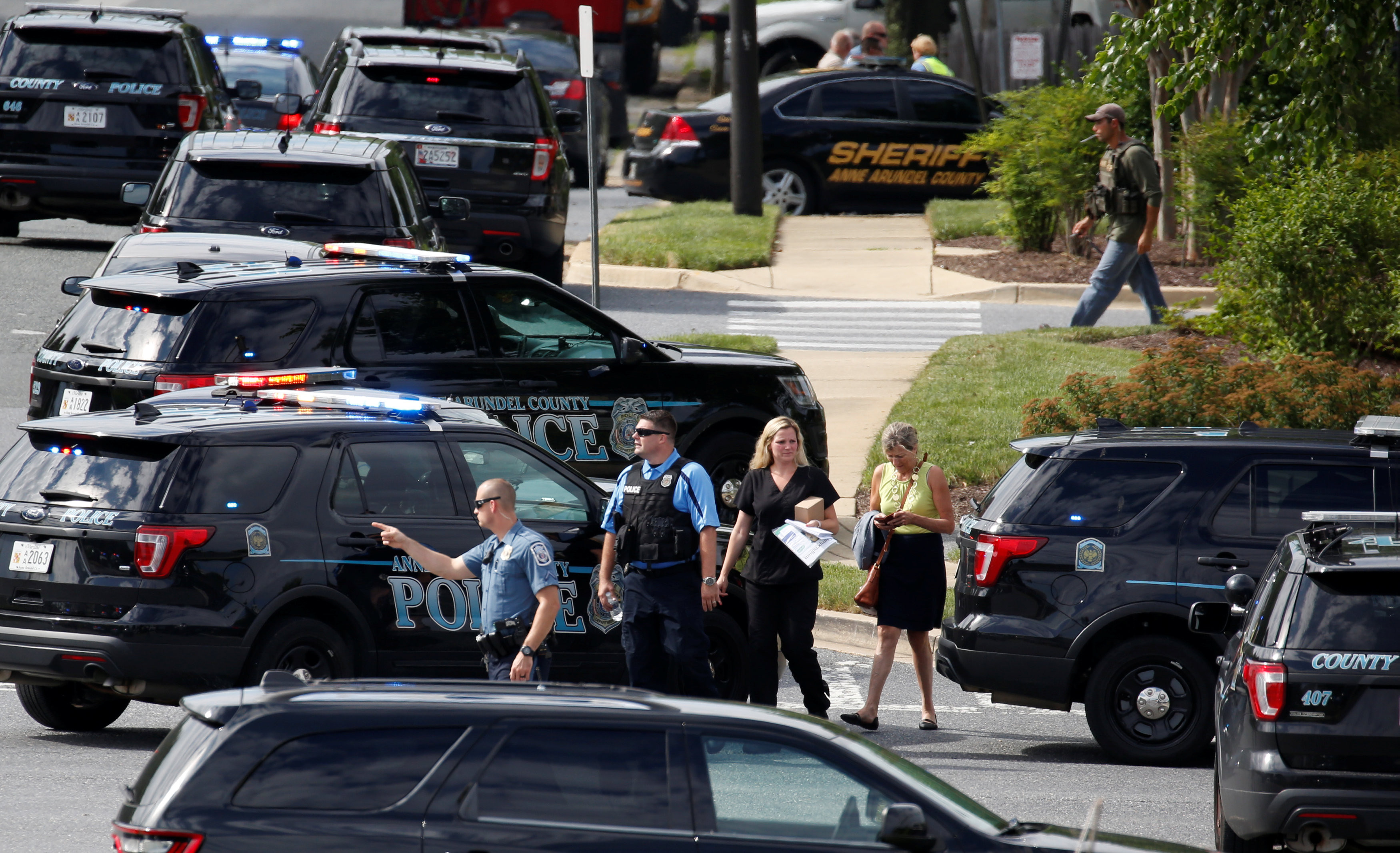 美馬里蘭州首都報報社槍擊案，目前已知至少5人死亡。（圖／路透）