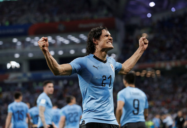 ▲憑藉卡瓦尼(Edinson Cavani )的梅開二度幫助烏拉圭以2比1戰勝葡萄牙（圖／路透）